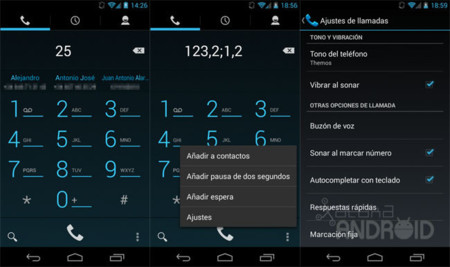 Android 4.3 te deja autocompletar en la marcación telefónica