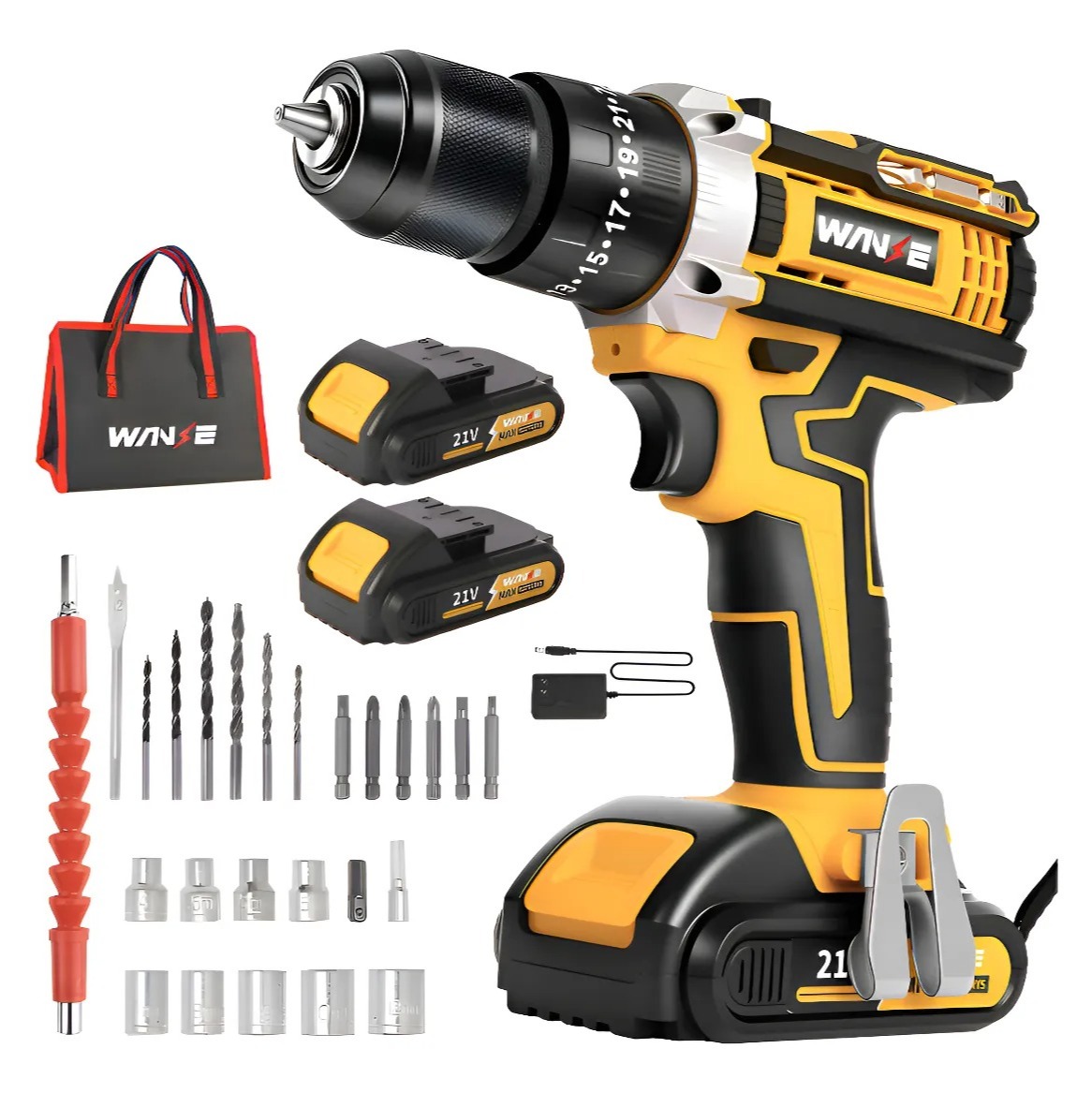 Taladro inalámbrico con accesorios