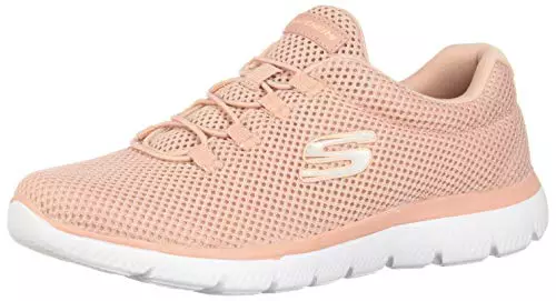 Skechers Mujer Summits 12985 Zapatillas, Rose Mesh/ White Trim, 39 EU