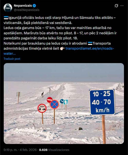 Autopista de Hielo en Estonia