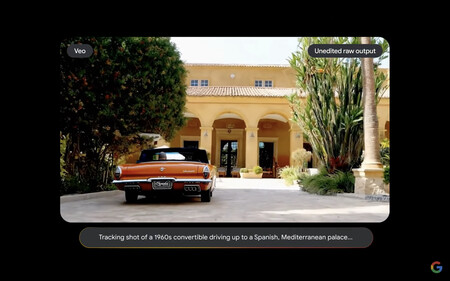 Captura de pantalla mostrando el fragmento de un vídeo generado por Veo