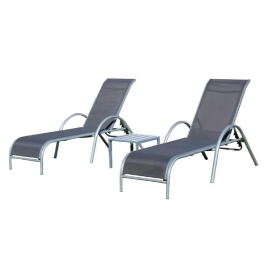 Set de Tumbonas de Jardín de Aluminio con Mesa Centro 