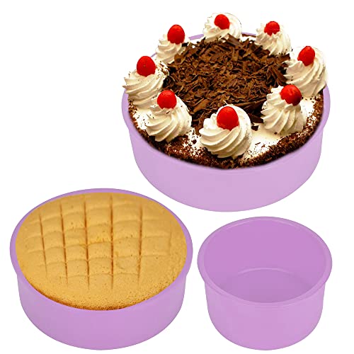 VAMAJOO 3Pcs Moldes Silicona Reposteria Redondo 