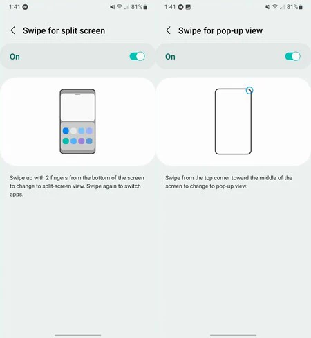 One UI 5 に 2 つの新しいジェスチャー。9to5Google からの画像