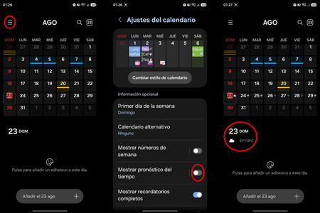 Galaxy Calendario Clima