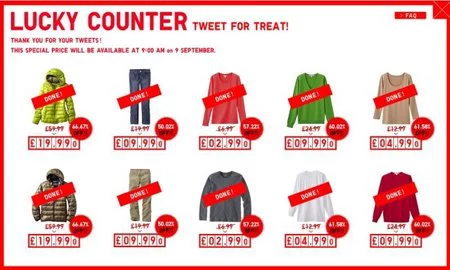 Uniqlo y Twitter unidos, a más tweets más descuento