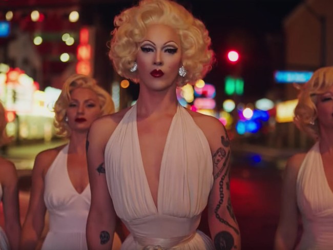 Violet Chachki Prada neon lights