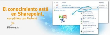 PiuPoint, creado para utilizar SharePoint como una red social en la empresa