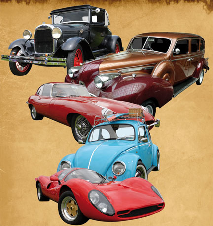 Exposición de coches clásicos en Leganés