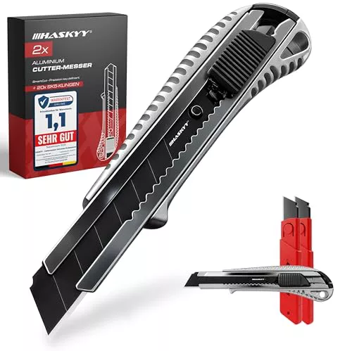 HASKYY Set 2 Cúteres Pro 18mm + 20 Hojas SK5 Segmentadas