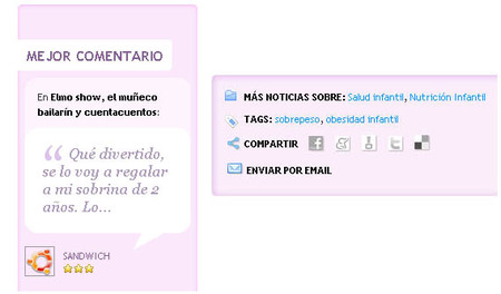 Compartir en redes sociales y el comentario más valorado en Bebés y más