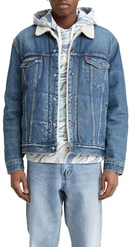 Levi's Type 3 Sherpa Trucker Chaqueta, Fable, L Hombre