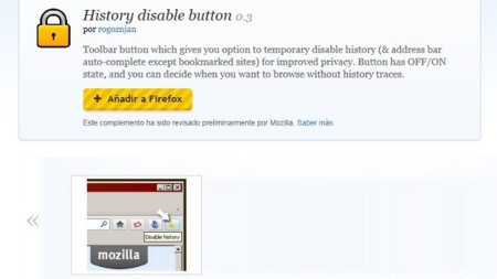 Deshabilita el historial de Firefox temporalmente con un solo clic