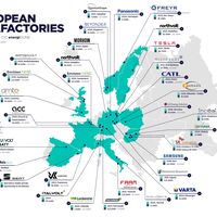 Este mapa muestra los planes europeos para fabricar baterías para coches eléctricos, con Alemania y Noruega a la cabeza