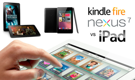 Comparativa del iPad con el Nexus 7 y los nuevos Kindle Fire