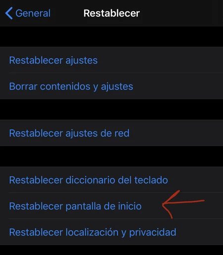 Iphone Restablecer Pantalla Inicio