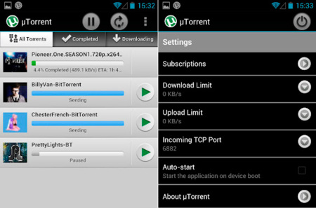 uTorrent presenta su cliente oficial para Android