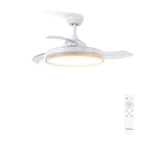 CREATE / WIND CLEAR M/Ventilador de techo con luz madera clara con mando 
