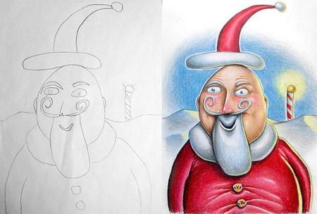 El padre que colorea los dibujos de sus hijos... ¡y quedan así de bonitos!