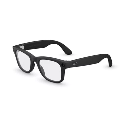 Ray-Ban Meta (Gen 2) Wayfarer Gafas IA para Hombre, Mujer — Cámara 12 MP, Video 3K Ultra HD, Open-Ear Audio, Meta AI — 2X Duración de Batería — Montura Negra Mate, Lente Transparente