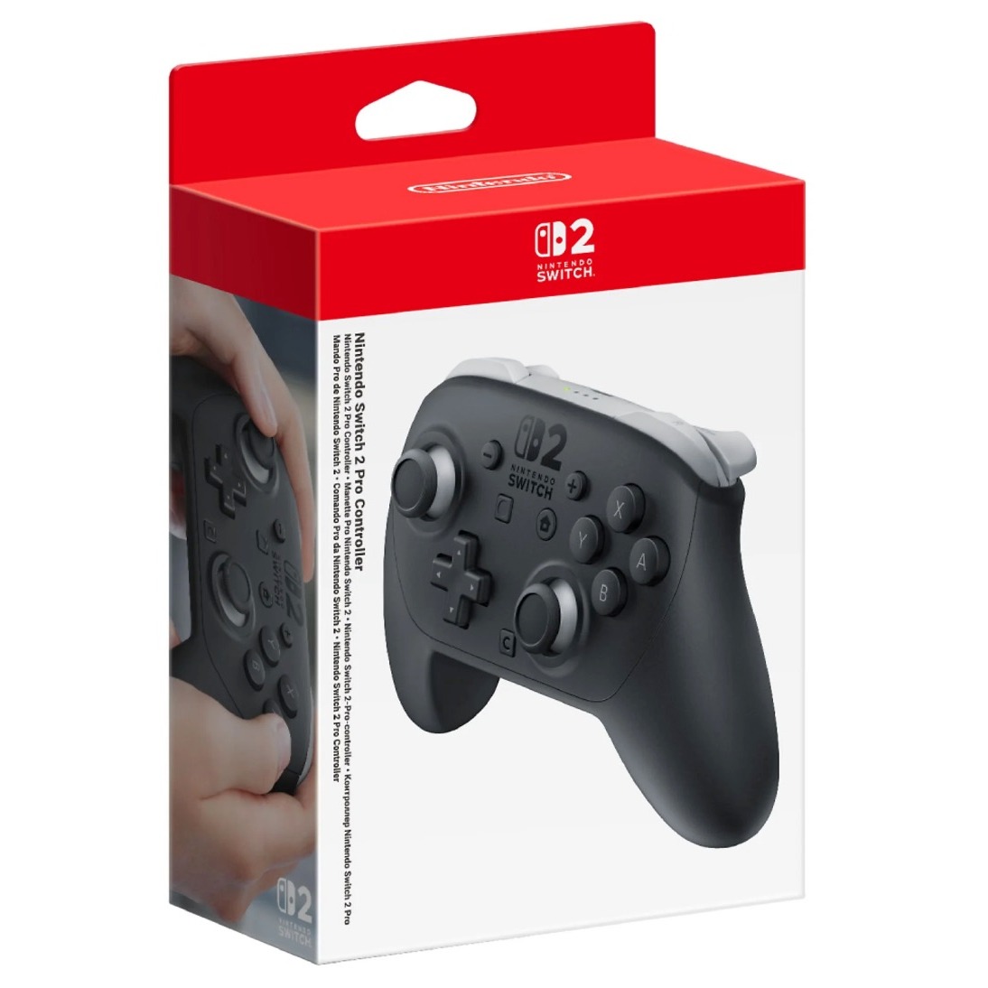 Mando Nintendo Switch 2 - Nintendo Pro, Nintendo Switch 2, Bluetooth, Vibración HD 2, Botón C para GameChat, Negro

