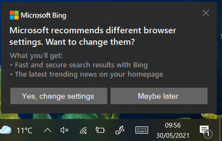 La Ultima Actualizacion A Edge 91 Esta Lanzando Un Aviso Para Probar Las Ventajas De Bing Y Asi Se Puede Desactivar