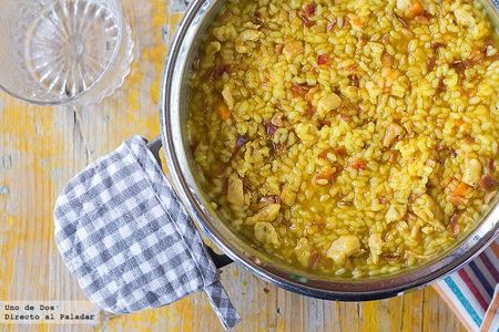 Arroz con pollo al azafrán. Receta