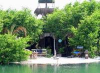 Una isla de botellas recicladas