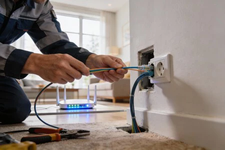 Instalador chapuzas de fibra óptica en casa