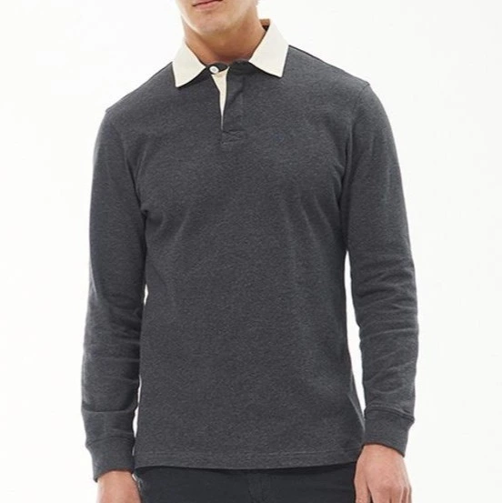 Barbour Polo de hombre de manga larga y puños de canalé