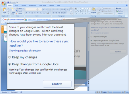 Google Cloud Connect, sincronización entre Office y Google Docs