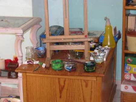 mesa de artista de Héctor