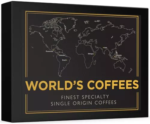 Caja de 6 Cafés Molidos de Especialidad - WORLD'S COFFEES | 300g (6 x 50g) | Cafés Molidos Gourmet de origen único | Idea de Regalo para él y ella