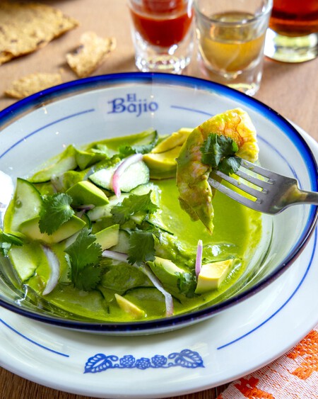 Aguachile De Camaron Del Restaurante El Bajio