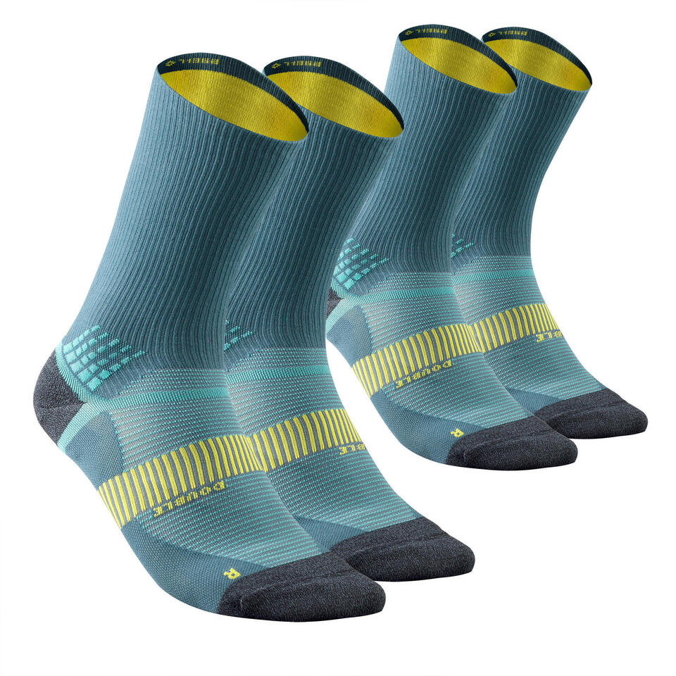 Calcetines senderismo MH520 Doble High azul x2 pares