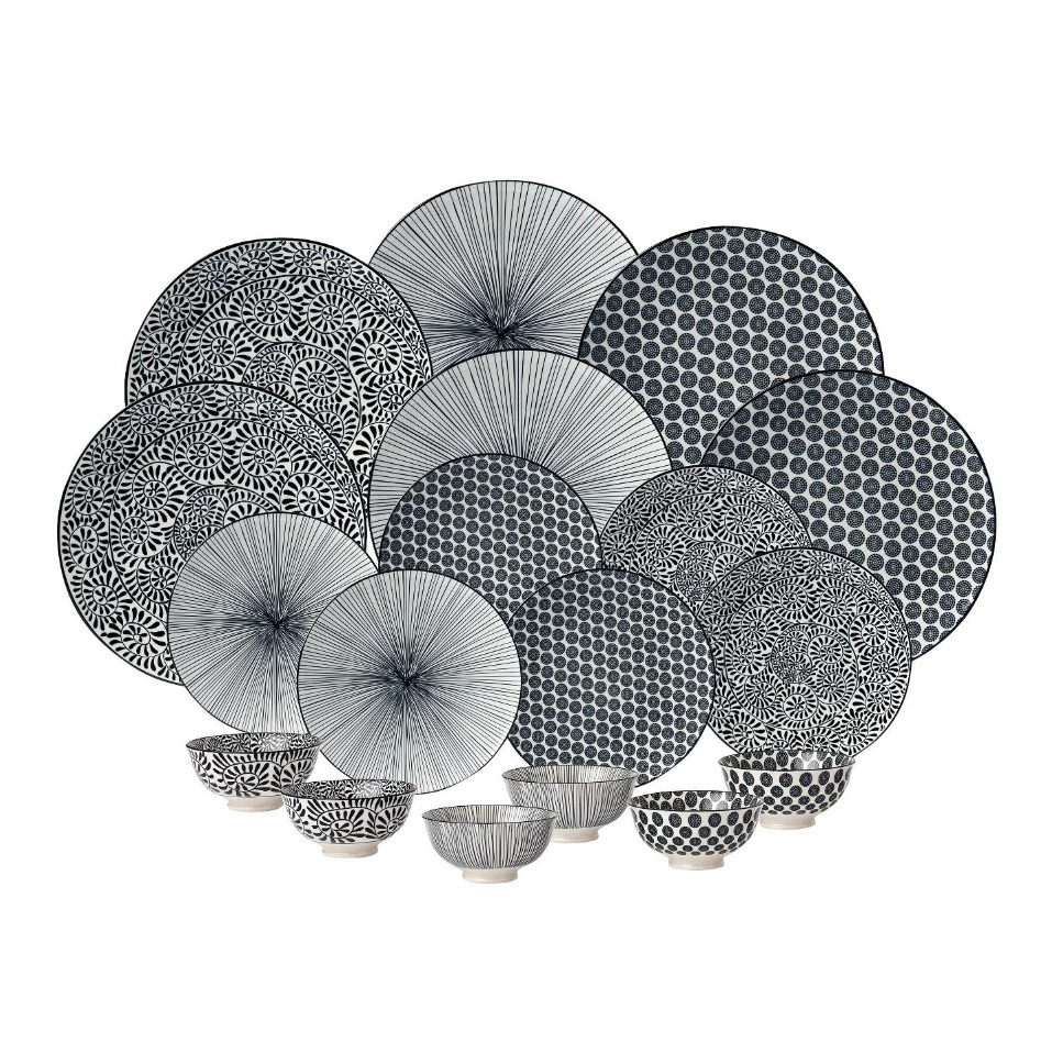 Set de Vajilla de Porcelana CARREFOUR HOME Kimiko 18 piezas