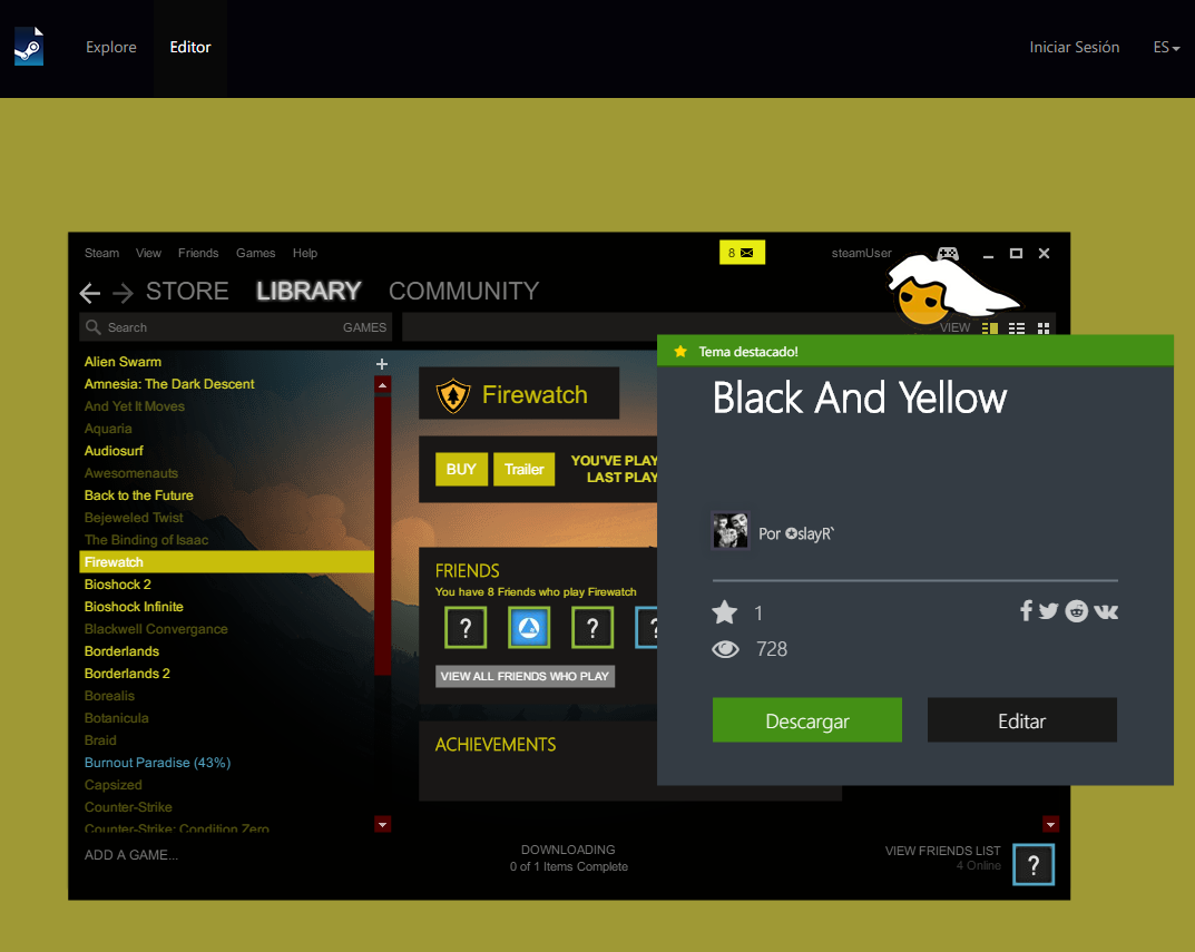 Cómo crear e instalar temas para personalizar la apariencia de Steam