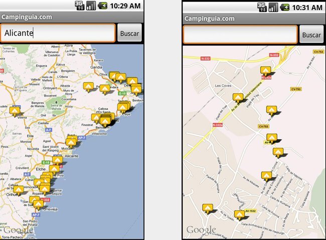 Campings en Android