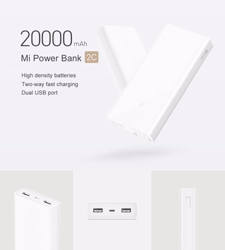 Desde España: batería externa Xiaomi Mobile Power Bank 2C, de 20.000mAh, por 23,82 euros