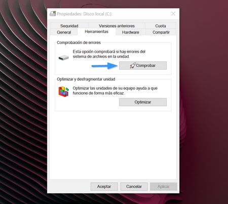 Comprobar Errores Disco Windows 10