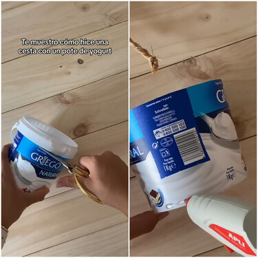 Podría parecer de Ikea o de JYSK, pero esta experta DIY ha hecho esta cesta multiusos utilizando un bote de yogur