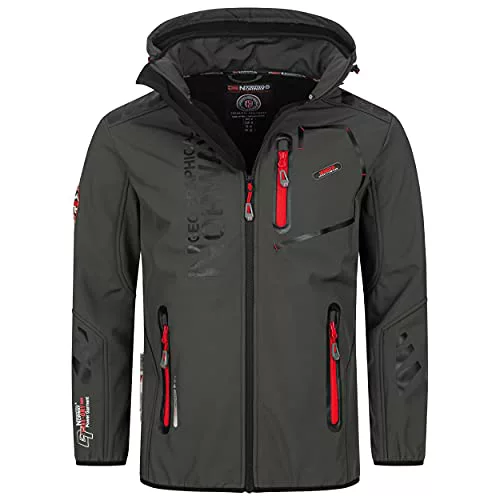 Geographical Norway Vantaa Chaqueta Softshell para hombre, impermeable, transpirable, resistente al viento, Gris 02., S