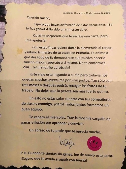 Un profesor que sabe animar, hablamos con Iván de la Cruz, el profesor que escribió una motivadora carta a sus alumnos 