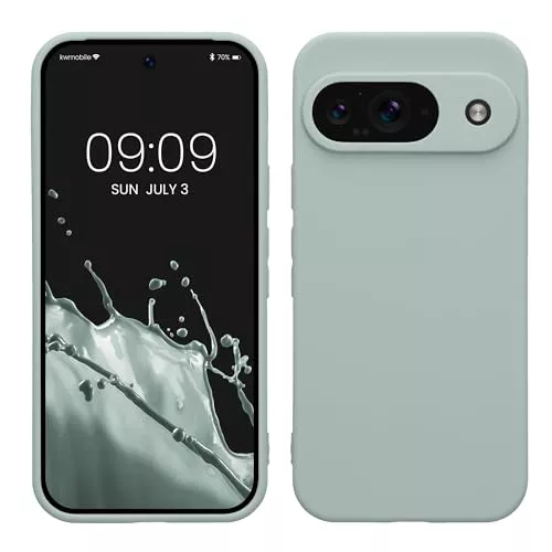 kwmobile Carcasa Compatible con Google Pixel 9 Funda - con Bordes elevados - Apto Carga inalámbrica - Menta Cool Mate