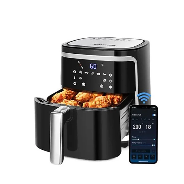 Freidora de aire - AIGOSTAR Cube Smart, 7 l, 1900 W, Negro