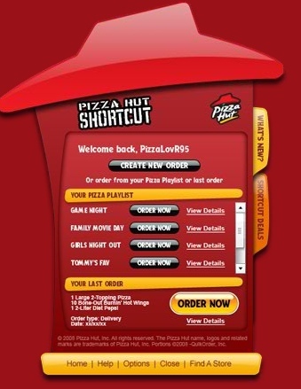 PizzaHut ShortCut, pide tus pizzas desde el escritorio