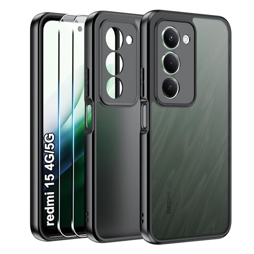 Effcotuo Funda para Redmi 15 4G / 5G (171) Case 2 Protector de Pantalla Cristal Templado