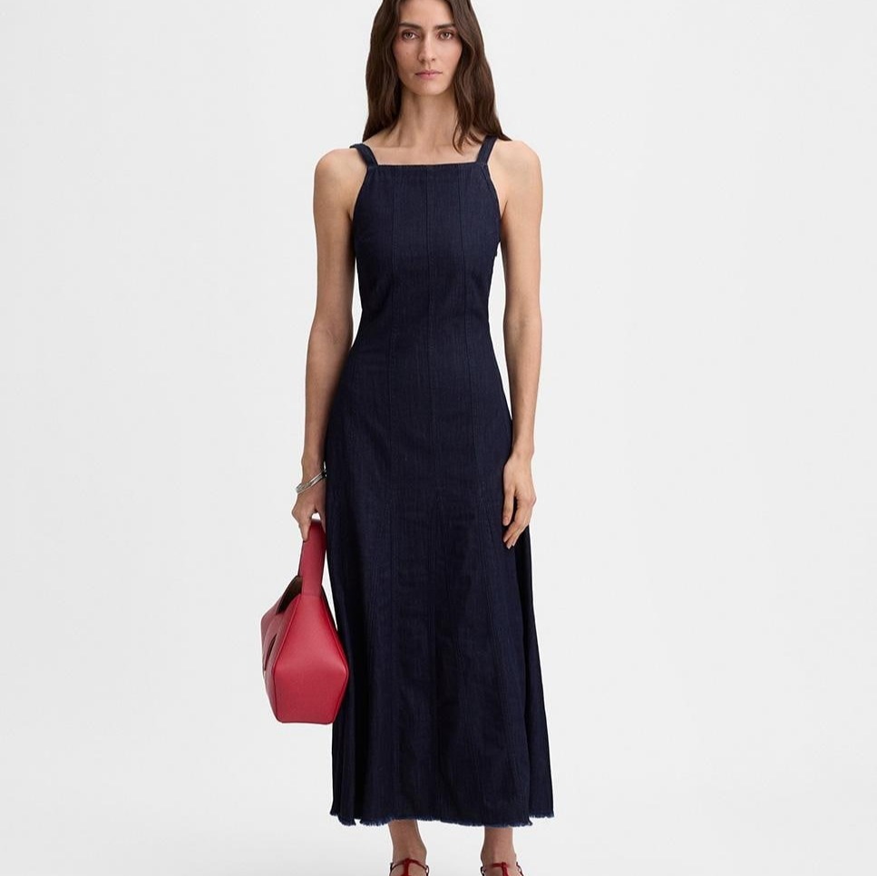 Vestido midi denim - Simorra - Azul marino

