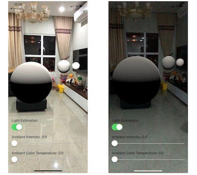 ARKit での光の推定