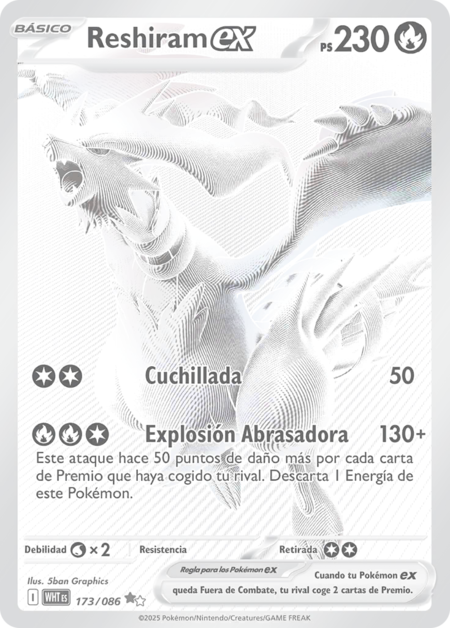 Reshiram Ex Llama Blanca 173 Es Tcg